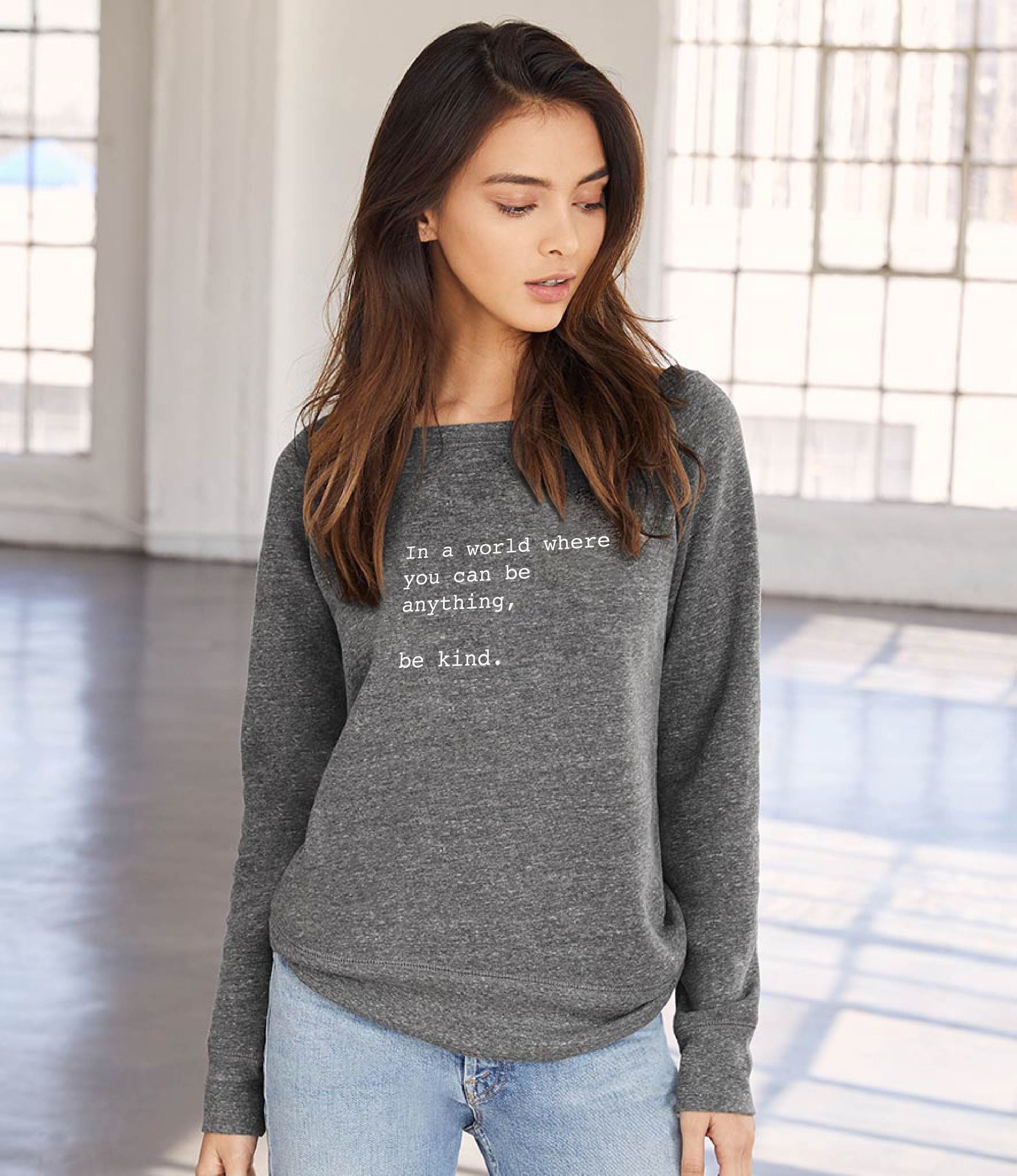 Wide Neck Sweatshirt - Etsy