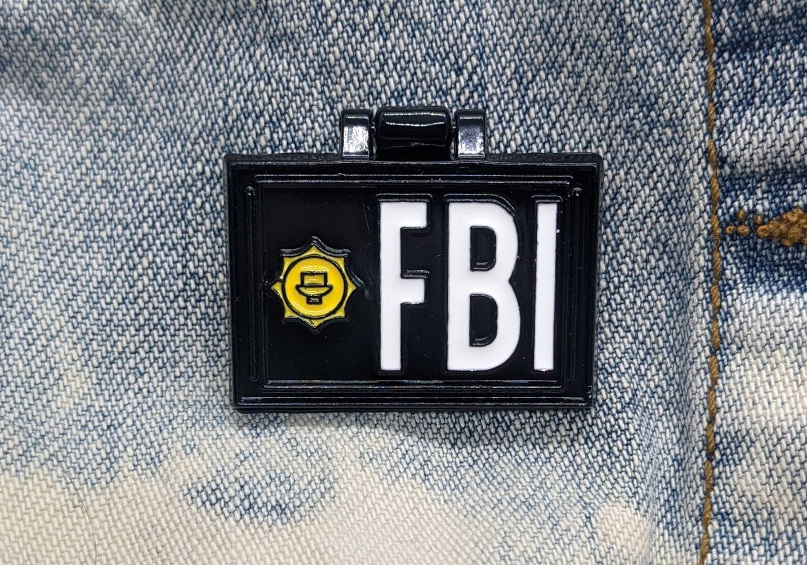 The Simpsons Pin Badge Agent Mulder FBI Folding Badge Etsy UK