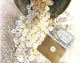 Historic Vintage Mississippi River Mother of Pearl Button packs for crafts, sewing, vintage weddings and junk journals.  Rare beauties.