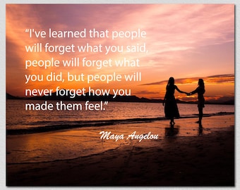 Inspirational Motivational Maya Angelou Quote, Canvas, Horizon, Home & Office Décor