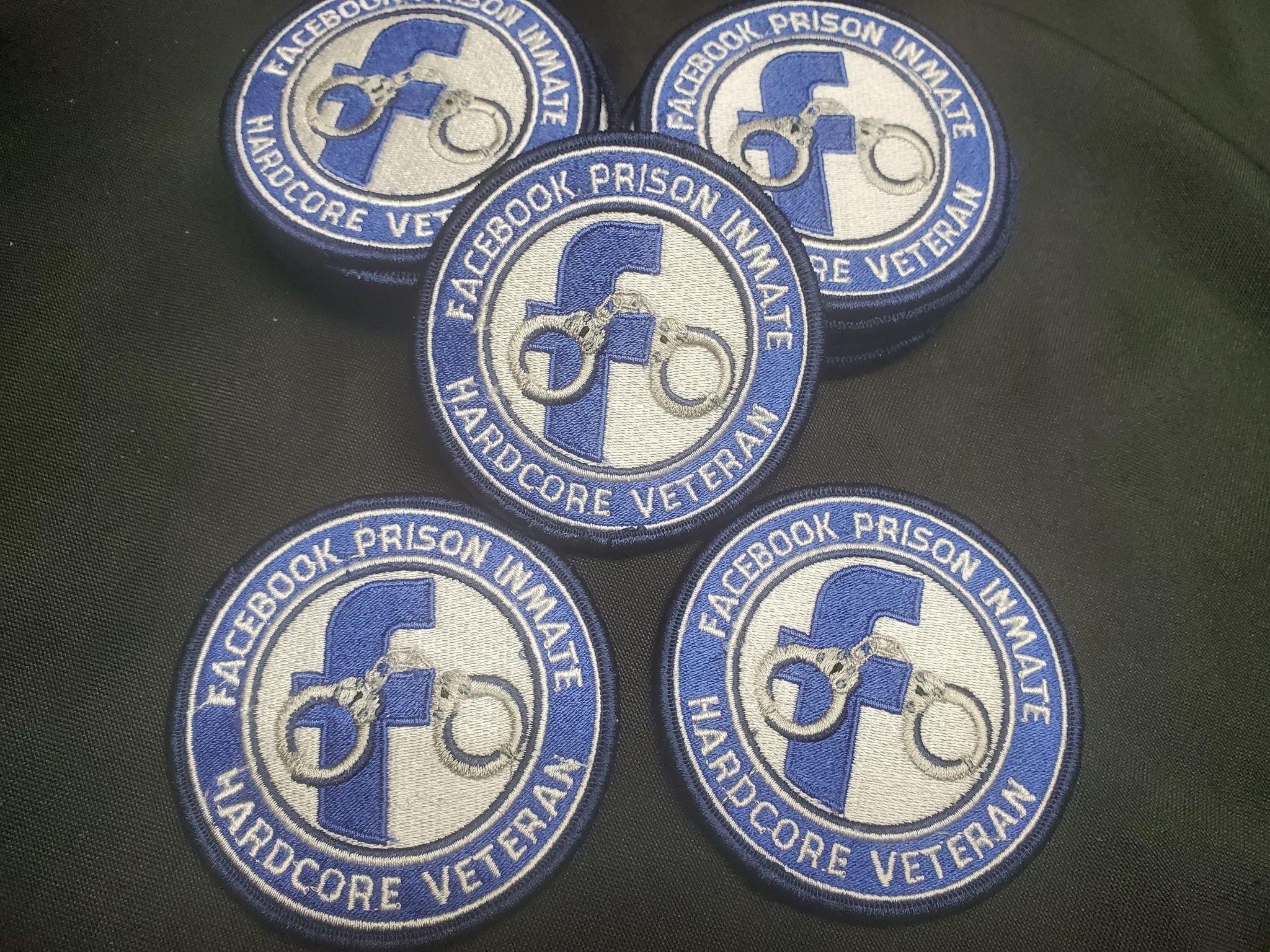 Facebook jail badges fully embroidered with heat seal for iron | Etsy
