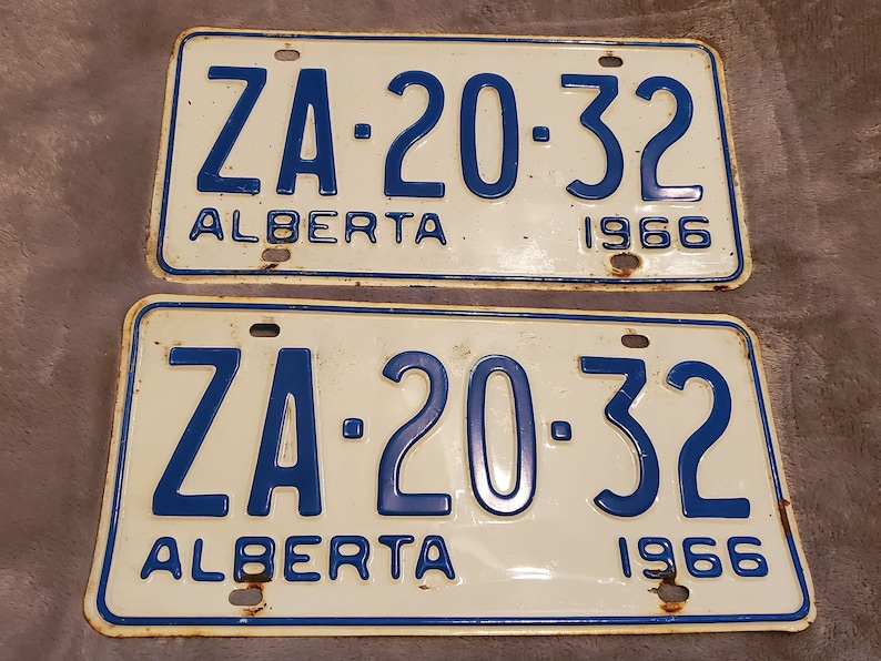 Alberta 1966 pair License plates