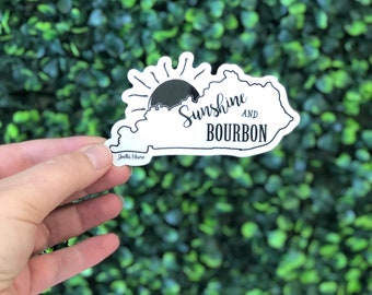 Sticker, Bourbon, Bardstown KY, Sunshine, Sunshine en Bourbon, Kentucky, Vinyl Sticker voor uw laptop, waterfles, dagboek, sticker