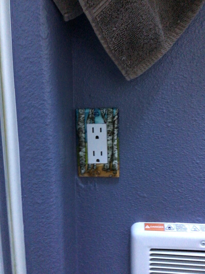 Hand Painted Outlet Cover Birch Trees Aspen Trees Alcohol Etsy