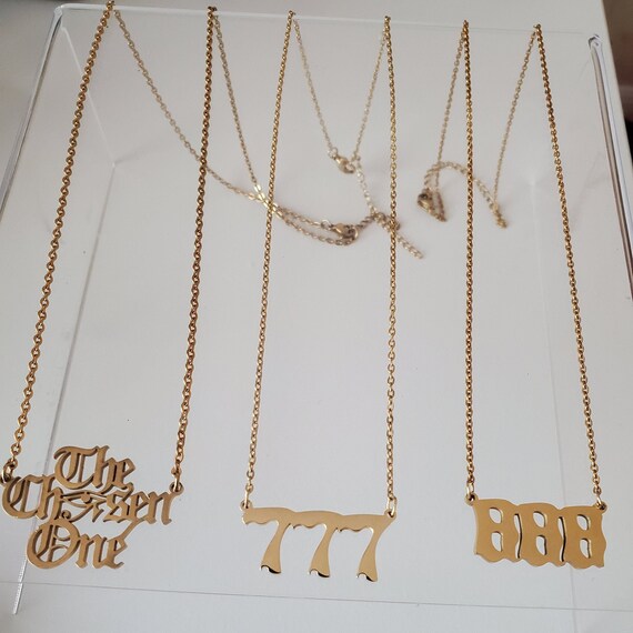 888 Gold Angel Number Necklaces Number 