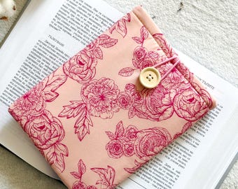 Floral Kindle Paperwhite & Scribe Case, Różowy Kindle Sleeve, Wyściełana okładka na ebooka, Akcesoria do książek, Prezenty książkowe, Etui na Kindle dla czytelników