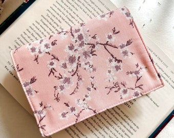 Flowers Kindle Cover With Elastic Closure, Padded Kindle Sleeve, Pink Kindle Pouch, Book Accessories, Pink E-reader Case, Book Lover Gift