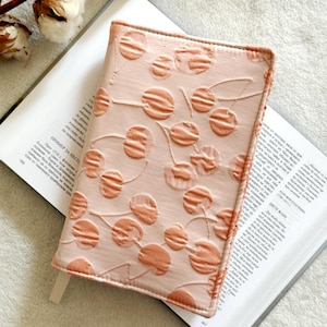 Adjustable Floral Book Cover, Padded Book Protector, Embossed Book Sleeve, Floral Book Pouch, Book Jacket, Book Accessories, Bookish Gifts