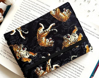 Tiger Kindle Cover With Elastic Closure, Padded Kindle Sleeve, Kindle Pouch, Book Accessories, Kindle Case, Bookish Gifts, Kindle Protector