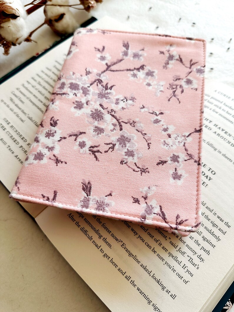 Flowers Kindle Cover With Elastic Closure, Padded Kindle Sleeve, Pink Kindle Pouch, Book Accessories, Pink E-reader Case, Book Lover Gift image 2