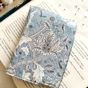 Flowers Kindle Cover With Elastic Closure, Padded Kindle Sleeve, Blue Kindle Pouch, Book Accessories, E-reader Case, Book Lover Gift image 1