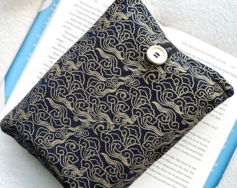 Japanese Book Sleeve, Padded Book Cover, Protector for Books and Kindles, Bookish Gifts, Book Purse, Book Bag, Book Accessories