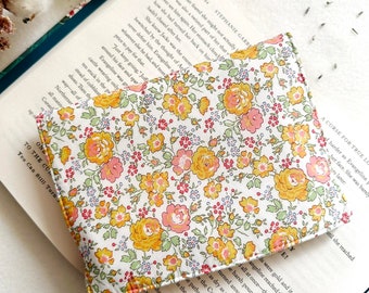 Flowers Kindle Cover With Elastic Closure, Padded Kindle Sleeve, Yellow Kindle Pouch, Book Accessories,  E-reader Case, Book Lover Gift