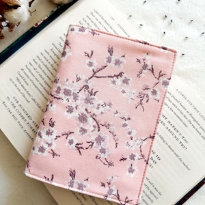 Flowers Kindle Cover With Elastic Closure, Padded Kindle Sleeve, Pink Kindle Pouch, Book Accessories, Pink E-reader Case, Book Lover Gift image 1