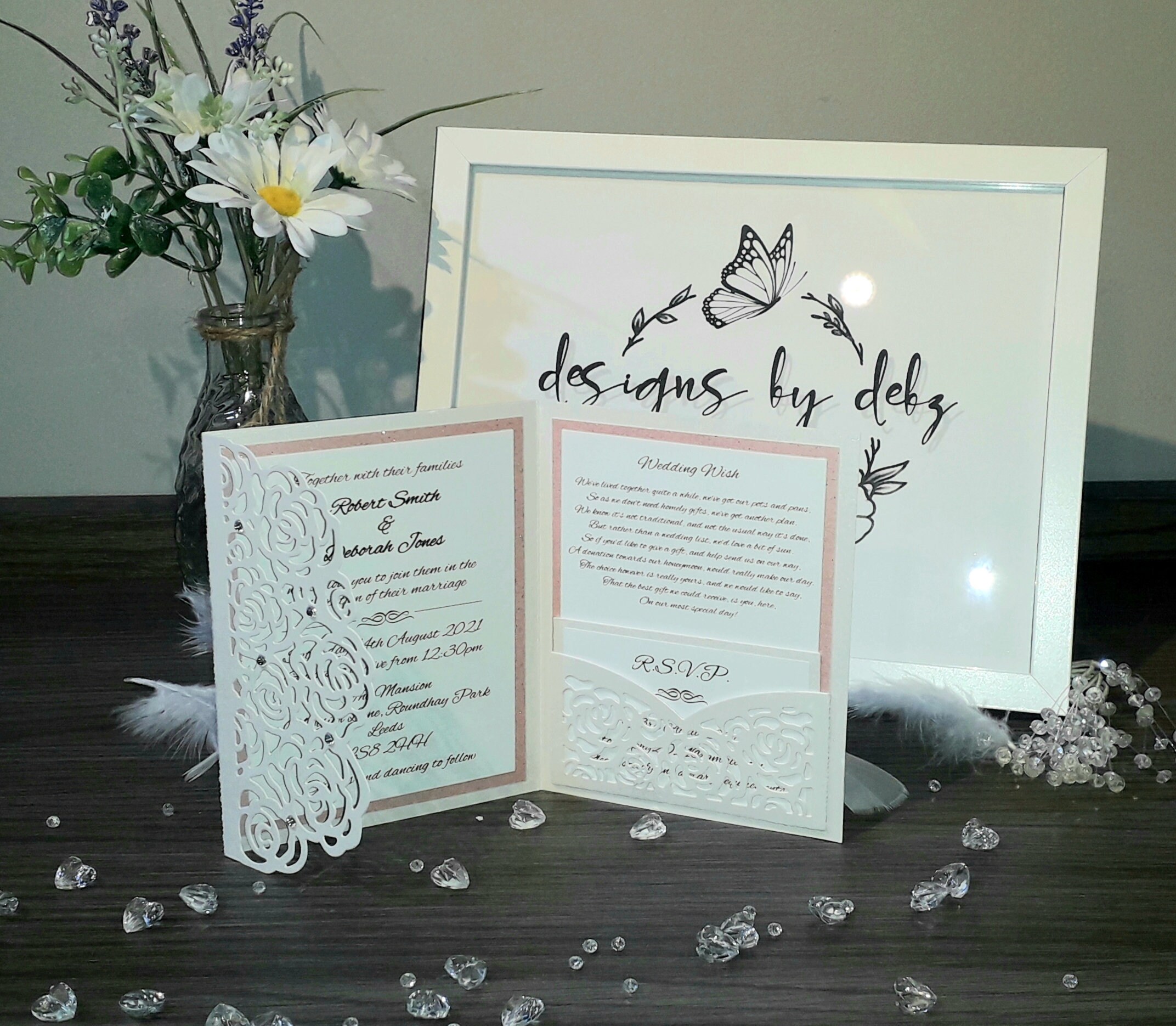 Trifold Die cut Wedding Invitations Made with Premium Etsy