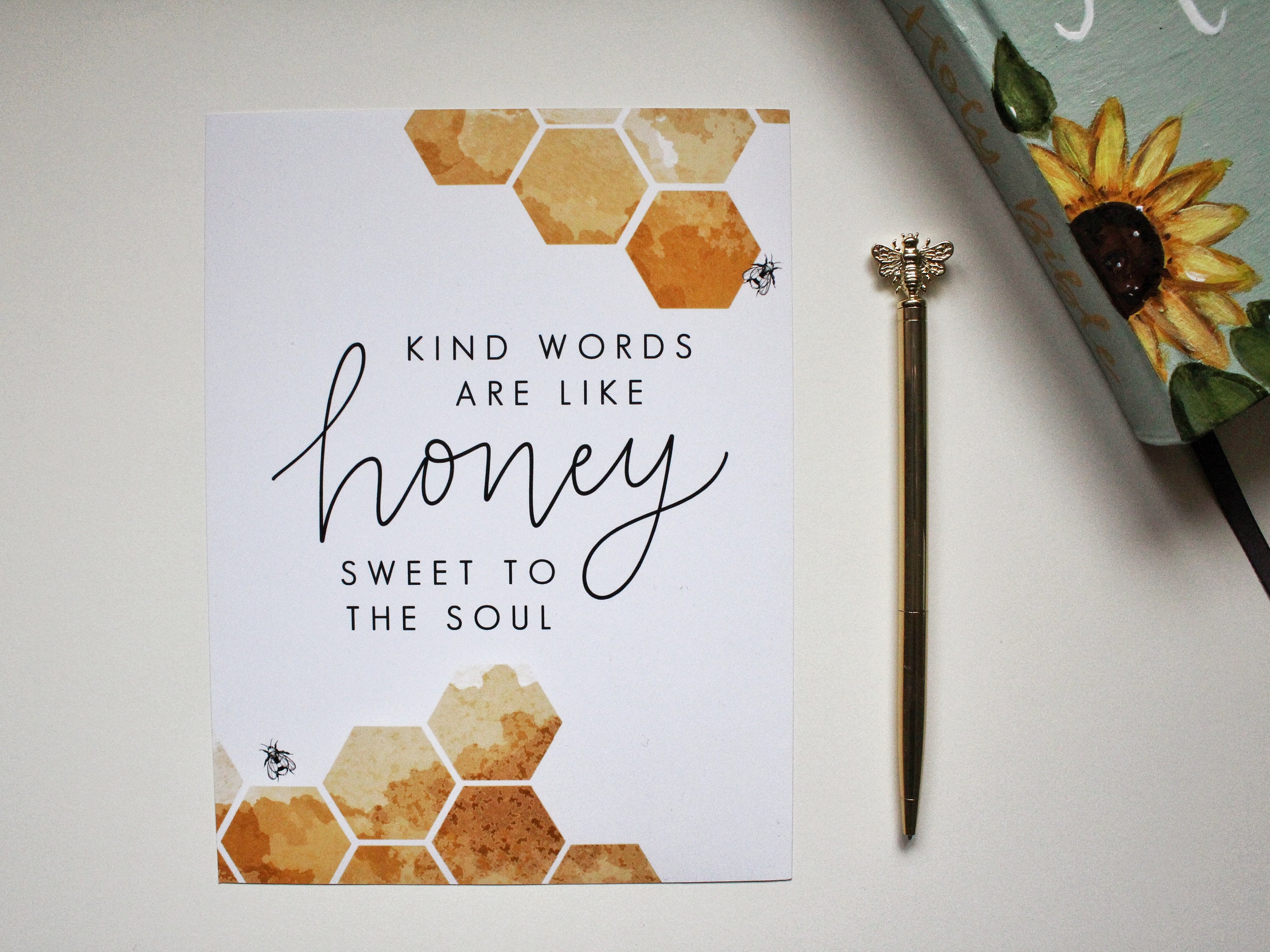 Freundliche Worte sind wie Honig süß für die Seele. Sprüche Etsy