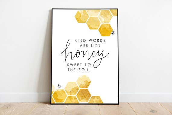 Freundliche Worte sind wie Honig süß für die Seele. Sprüche Etsy