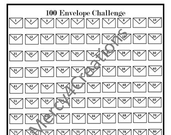 100 Envelope Challenge Savings Tracker Printable