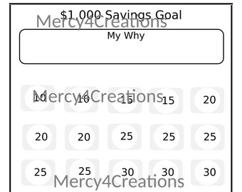 1,000 Savings Goal Tracker