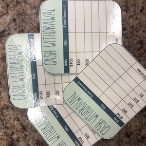 Printable Teller Slips | Instant Download | Cash Breakdown Slips