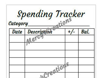 A7 Size Spending Tracker | Expense Tracker | Instant Download