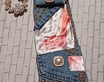 Denim Heel Imperfect Handmade Custom Statement Junktie Necklaces Women|Custom Necktie Accessories
