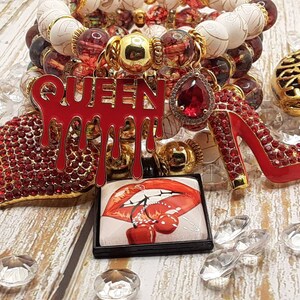 Red Bracelet Set, jewelry, handmade, gifts for her,stretch bracelets,gemstone jewelry,charm bracelets,valentines