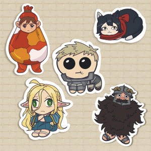 Dungeon Meshi Meme Glossy Stickers