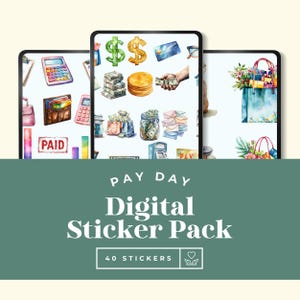 Haushalt Goodnotes Stickers | Geld Notability Digitale Aufkleber | Bank | Zugeschnittenes PNG | Zahltag Aufkleber | Transparente Bilder