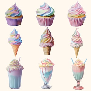 Dolciumi Pastello Clipart / Clipart Pasticceria / Carino Caramelle Pastello Clipart / Dolci Pastello Clipart / Pastello Cupcake Clipart / Gelato png