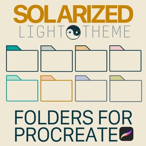 Procreate フォルダー • Procreate スタックの整理とラベル付けのための 8 つのフォルダー アイコン + フォントとカラー パレット