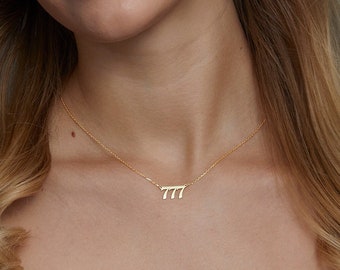 111, 222, 333, 444, 555, 777, 999, 888 Angel Number Necklace