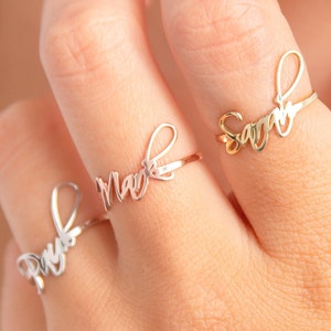 Dainty Name Ring, Custom Name Ring, Personalized Ring, Minimalist Gift, Handmade Jewelry, 14K Gold Ring, Rings For Women, Modern Silver Ring
