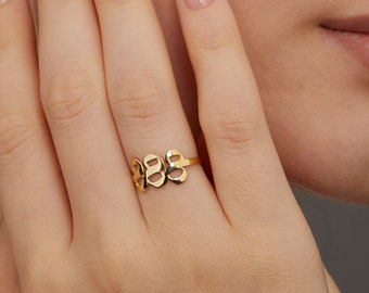 Angel Number Ring, 14K Gold Lucky Number Ring, Angel Numbers, 111, 222, 333, 444, 555, 666, 777, 888, 999, Minimalist Handmade Women Jewelry
