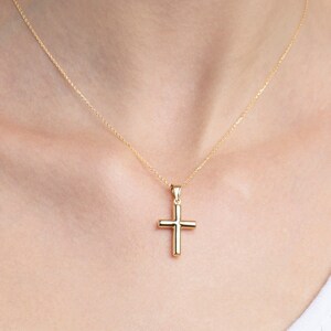 Real gold cross necklace 2025 womens