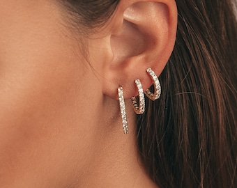 Hoop Earrings, Gold Hoops Earring, Small Medium Large Hoops made of 925 Silver Gold Vermeil