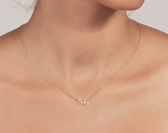 Personalized Initial Necklace with a Heart, Dainty silver necklace, Letter necklace, Monogram Necklace