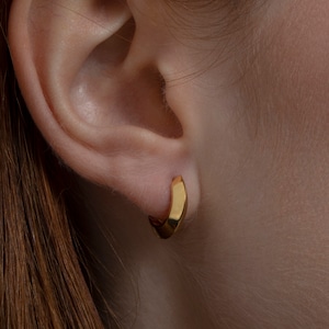 14K Złote Kolczyki Koła, Huggie Hoops, Małe Kolczyki Koła, Małe Kolczyki Koła, Minimalistyczna Ręcznie Robiona Biżuteria, Prezent Dla Niej, Kolczyki Dla Kobiet