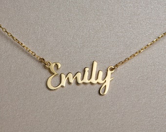 Dainty Name Necklace, Custom Name Necklace, Personalized Necklace, Mother Gift, Gifts for her, Gold name necklace, Name Charm, Name jewelry