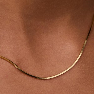 18K Gold Chain Necklace - Box chain Necklace - Layering Chain Necklace - Delicate Dainty Layered Necklace - Handmade Minimalist Jewelry
