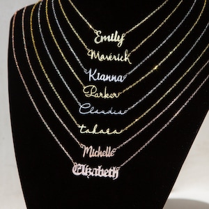 REAL SILVER Name Necklace, Personalized Name Jewelry, Custom Name Necklace for Women, Birthday Gift, Bridesmaid, Gift For Her, Gold Silver