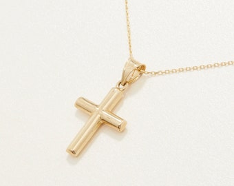 Small Cross Necklace, Gold Small Christian Necklace, Dainty Cross Necklace, Minimalist, Handmade Jewelry, Necklace for women