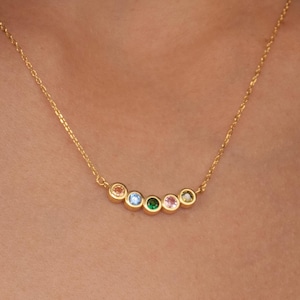 Family Birthstone Necklace, Children Birthstone Necklace, Birthstone Gift, Bridesmaid Gift, Gift for Mom, Birthday Gift, Birthstone Jewelry