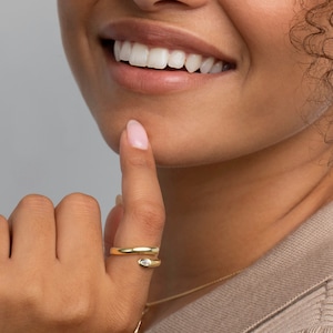 Wrap Around Ring, 14K Solid Gold Wrap Around Ring, 10K Gold Rings, 8K Gold Ring, Silver Wrap Around Rings, Gifts For Her, Jewelry For Women