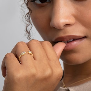 Double Baguette Diamond Ring, 14K Solid Gold Double Baguette Diamond Ring, 10K Gold Ring, 8K Gold Ring, Gifts For Her, Jewelry For Women