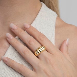 14K Gold Croissant Ring, Silver Croissant Ring, Minimalist Ring, Handmade Jewelry, 925 Sterling Silver Ring, Gifts For Her, Rings For Women