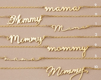 Mama Necklace, Mom Necklace, Name Necklace Gift For Mom, Mothers Day Gift, Mothers Necklace, Mom Gift