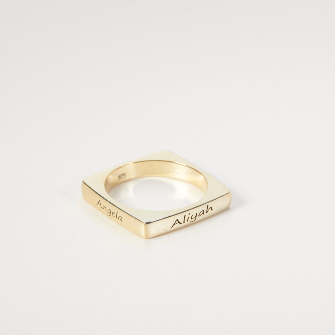 14K Gold Name Ring - Silver Multiple Name Ring - Rings for Women ...