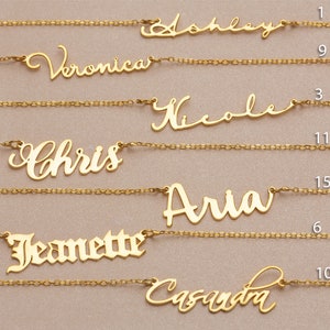 14K Solid Gold Name Necklace, Personalized Gold Necklace, Custom Name Necklaces, Handmade Jewelry, Women Necklace, Minimalist