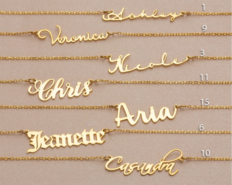 Custom Name Necklace, Personalized Silver Gold Necklace, Necklace with Name, Name Plate Necklace, Jewelry, Necklace for Women, Minimalist 